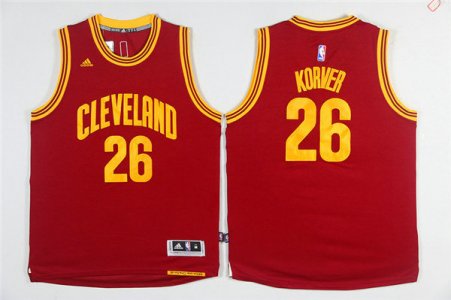 Maillot De Basket Cleveland Cavaliers Kyle Korver 26 Tissus Sportif Fans Edition Dark Rouge